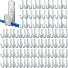 Gisafai Cable Support J-Hook, 3/4 Inch Metal Garage Hooks for Hanging, Heavy Duty Network J-Hook for Cable and Wire Management Wall Attaching J Utility Hooks, G60 Galvanized Steel, Silver (200)