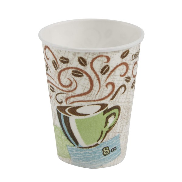 Dixie 5338CD PerfecTouch Hot Cups; Paper; 8oz; Coffee Haze (Case of 1000)
