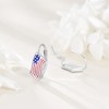CRMAD USD American Flag Earrings for Women Sterling Silver 4th