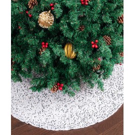 Mr. Pen- Small Christmas Tree Skirt 24 inch, Silver Sequin Tree Skirt, Christmas Skirt Tree, Xmas Tree Skirt, Mini Tree Skirt, Mini Christmas Tree Skirt Small, Silver Christmas Tree Skirt Silver