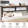 ChicZhiNest Full Black Bed Frames with Charging Station and LED