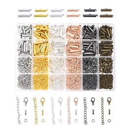 Slider Clasp for Bead Looms, Slide Tube End Bar Finding Kit for Seed Bead Jewelry Making and Beading; by Mandala Crafts (Gold)