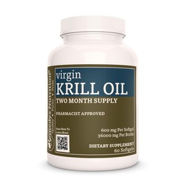 Remedy's nutrition Virgin Krill Oil (Omega-3 Fatty Acids: EPA & DHA) 600mg Softgels Dietary Supplement - Non-GMO, Gluten Free, Dairy Free - Two Month Supply (60 Count)
