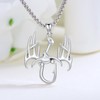 PROESS Fish Hook Necklace for Men 925 Sterling Silver Antler