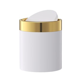 AIMALL Mini Round Desktop Trash Bin with Lid – 12 x 12 x 15 cm (4.72 x 4.72 x 5.9 inches), Multifunctional Office & Home Storage Basket, Waterproof, Quiet Lid