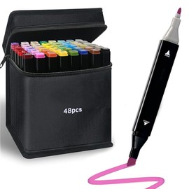 VIKIBO 48 Colors Alcohol Markers Set, Dual Tips Blender Art Markers for Drawing Sketching Booking Coloring Artist