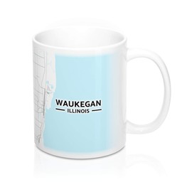 Hometown Bias Waukegan, Illinois IL Map Mug (11 oz)