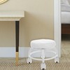 Healeved Low Rolling Stool with Wheels PU Leather Low Stool