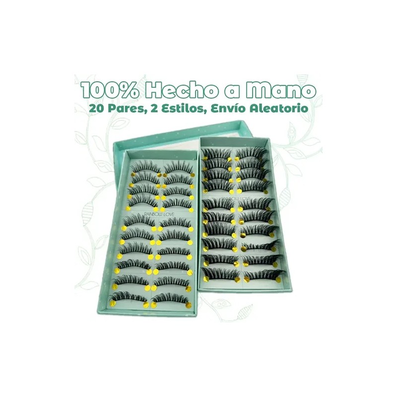 de Pestañas Postizas de Mink Sintético, 20 Pares Naturales para