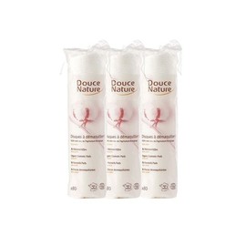 Dusnatur Organic 100% Cotton Round Cotton Pads 80 Sheets x 3 / 두스나뚜르 유기농 순면 100% 원형 화장솜 80매 x3개