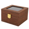 Wooden Watch Case 2 Slot Clamshell Watch Storage Box Organizer