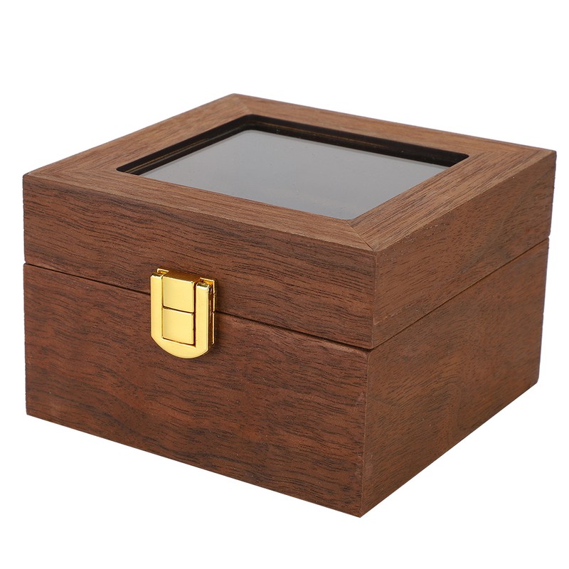Wooden Watch Case 2 Slot Clamshell Watch Storage Box Organizer