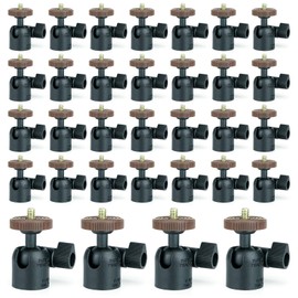 32 Packs LINCO Lincostore 1/4" Swivel Mini Ball Head Screw Tripod Mount for DSLR Camera Camcorder Light Bracket A020 Cell Phone Holder Support