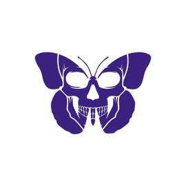 Butterfly Skull Vinyl Decal Notebook Car Laptop 5.5" x 4" (Purple)