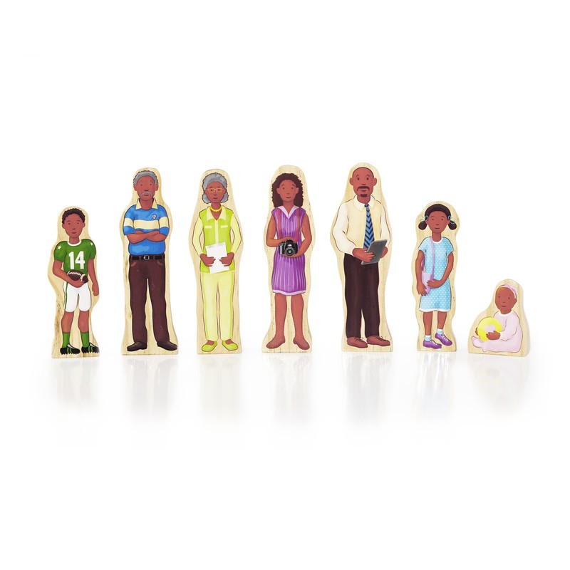 Guidecraft Wedgies Family Set of Wooden Figures - Kids Learning