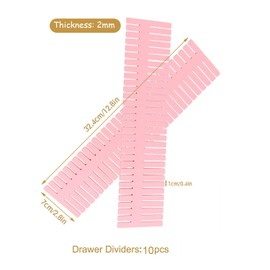 LWAIX Drawer Divider, Adjustable Drawer Divider, 10 Pieces, Drawer Divider, Plug-In System, Drawer Pink, for Cupboard, Underwear, Socks, DIY Desk Organiser (Pink)
