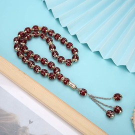33 Beads Resin Muslim Prayer Beads Tesbih Allah Rosaries Islamic Worship Necklace Bracelet for Eid Ramadan Decorations, Resin