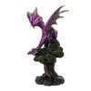 Pacific Giftware Purple Dragon Figurine Perched on Tree Fantasy Dragon
