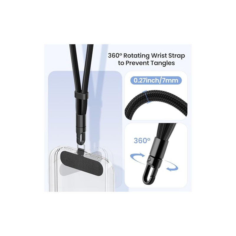 Phone Wrist Strap 3 Pack with Tether Tabs, 360 Rotating