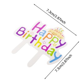 Honbay 50PCS Cute Happy Birthday Paper Cupcake Toppers Decorations