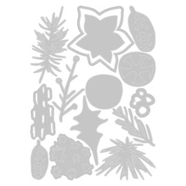 Sizzix Thinlits Die Set 14PK Modern Festive by Tim Holtz | 666069 | Chapter 4 2022, Grey