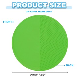 PATIKIL 4" Poly Spot Markers, 24 Pieces Non-Slip Rubber Floor Dots and Storage Bag Flat Agility Cone for Sports Training Basketball Football Green
