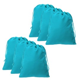 HARFINGTON 10pcs Velvet Gift Bags 7.9" x 9.8" Drawstring Jewelry Pouches Reusable Gift Packaging Storage Bags with Drawstring for Jewelry Bracelet Headphone Bead Gift Candy, Lake Blue