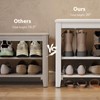 AQIMUELE Wood Shoe Rack Bench for Entryway, 2 Tier Shoe