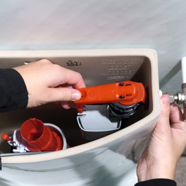 Wirquin 10724144 Easy Double Flush Mechanism and Jollyfill Side Float Valve, Grey and Red