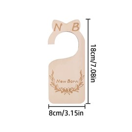 Baby Closet Size Divider, 7 Pcs Wooden Baby Closet Hanging Nursery Wardrobe Divider Hangers for Newborn Infant to 24 Months