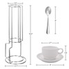 AOZITA Espresso Cups and Saucers with Spoons, Stand Rack, 19-piece