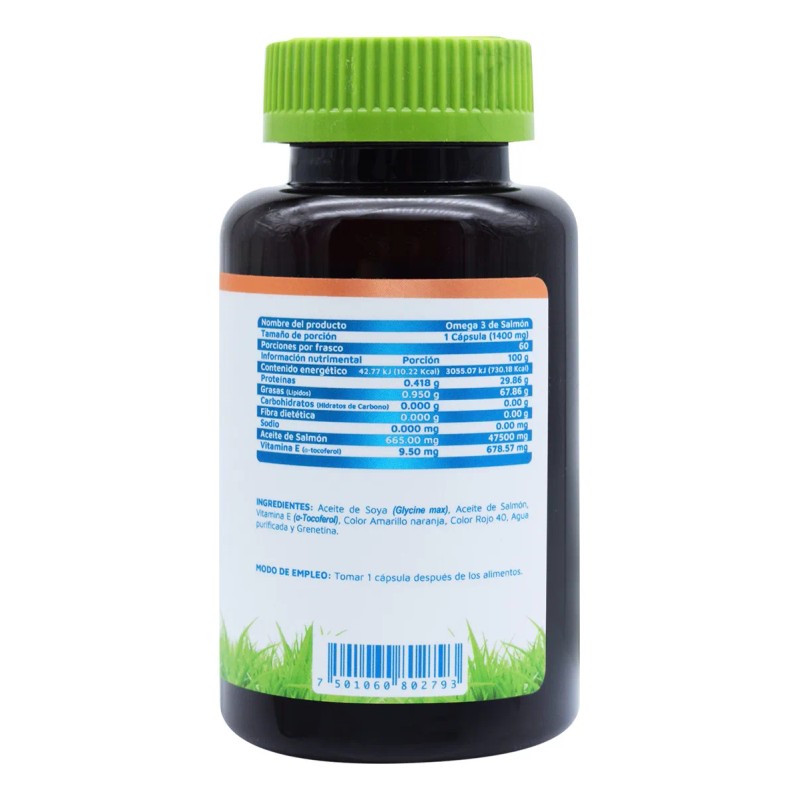 Omega 3 De Salmon 60 Cápsulas Vidanat Sabor Sin sabor