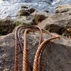 Plaited Leather Cord 3 mm Round Antique Brown. Length: selectable,