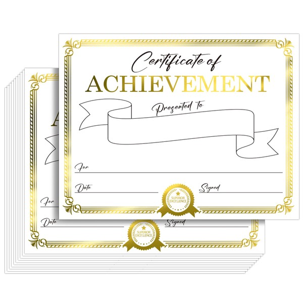Award Certificate Paper, Gold Foil Blank Certificate of Achievement Paper