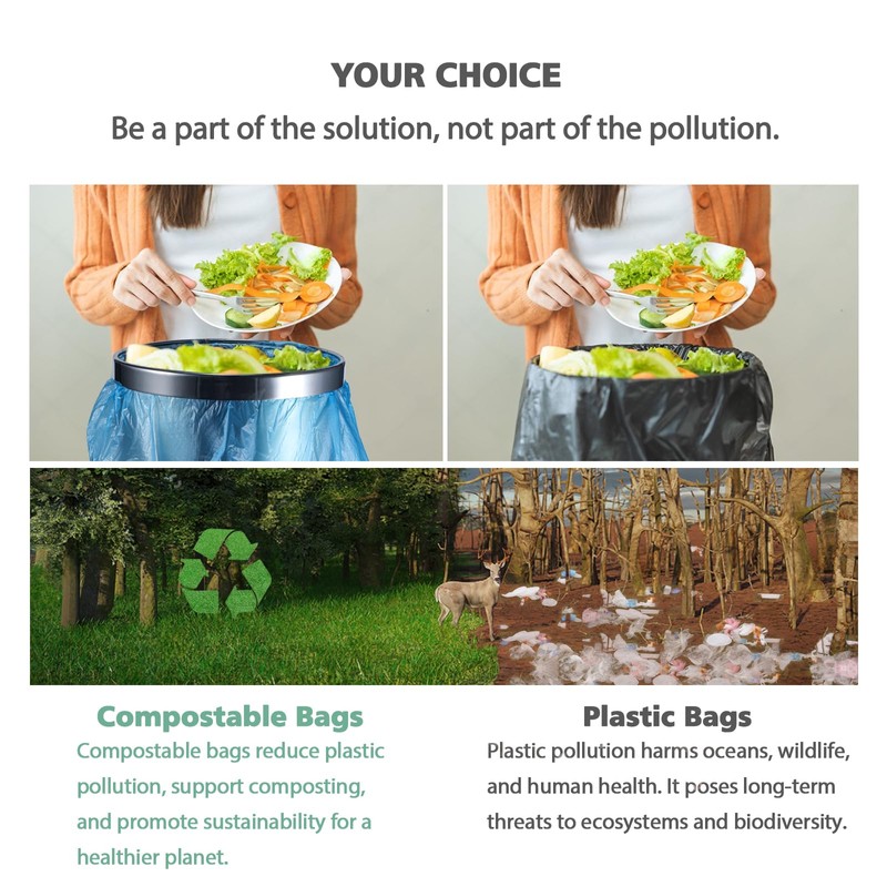 Small Trash Bags, AYOTEE 4-6 Gallon Compostable Garbage Bags, 4