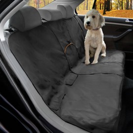 Kurgo Wander Bench Dog Seat Cover, 55" Wide, Black, Car Seat Cover for Pets, Dog Back Seat Protector, Water Resistant, Contains Seat Anchors, Scratch Proof