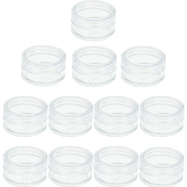 SZXMDKH Pack of 12 Containers, 5 ml Empty Containers Clear Jars, Cream Containers Empty Transparent Jar with Screw Cap, Travel Potty Container Set for Lotion, Cream, Mini Candles, Cosmetics (Transparent), White