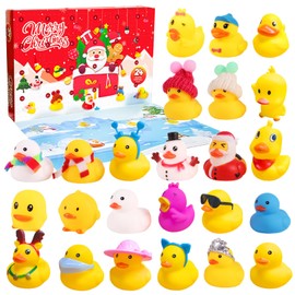 2024 Christmas Countdown Calendar, 24 Days of Christmas Rubber Duck Advent Calendar Gift Set, Fun Holiday Toys for Boys, Girls, Toddlers