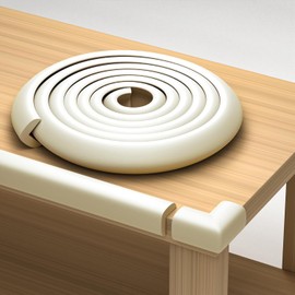 Protectores de Bordes y Esquinas para Muebles | Cojín de Espuma Protectora Suave de 6,2 m Parachoques de 5,5 m 8 Esquinas Adhesivas a Prueba de Niños | No Tóxico y Seguro para Mesa | Blanco