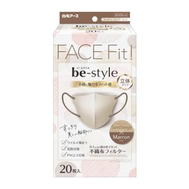 B Style 3D Type Normal Size Sand Beige x Maroon 20 Masks Bicolor Women's