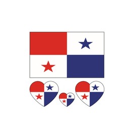 ZPDNURZL 10 Sheets Panama Flag Tattoos Stickers 40 Pcs Waterproof Sweat Sports National Flag Removable Fake Tattoos