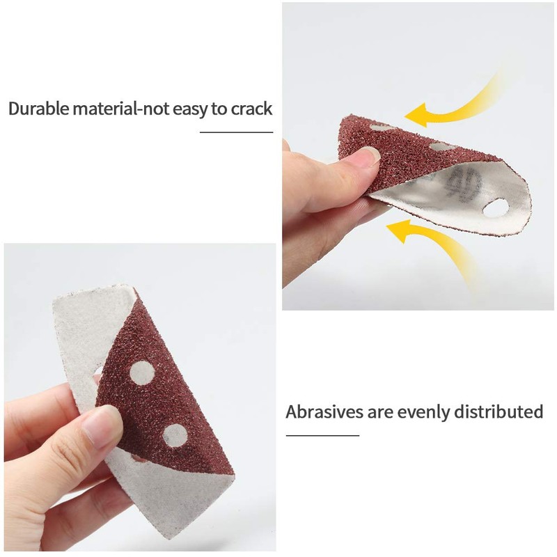 SPEEDWOX 50 Pcs Triangle Sanding Pads Hook and Loop 40
