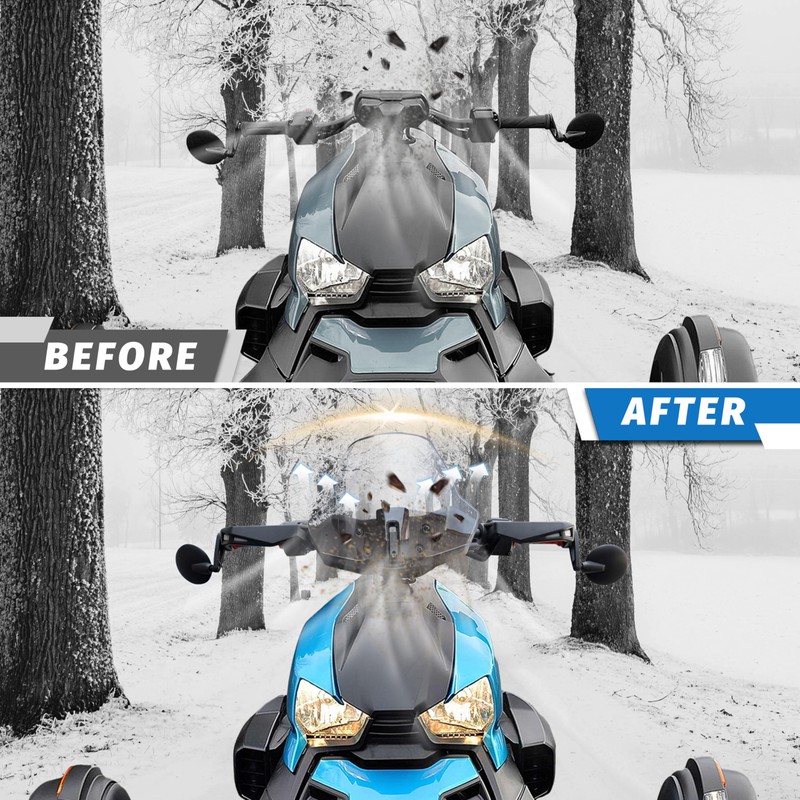 LDETXY Adjustable Windshield for Can-Am Ryker, Front Vented Translucent Clear