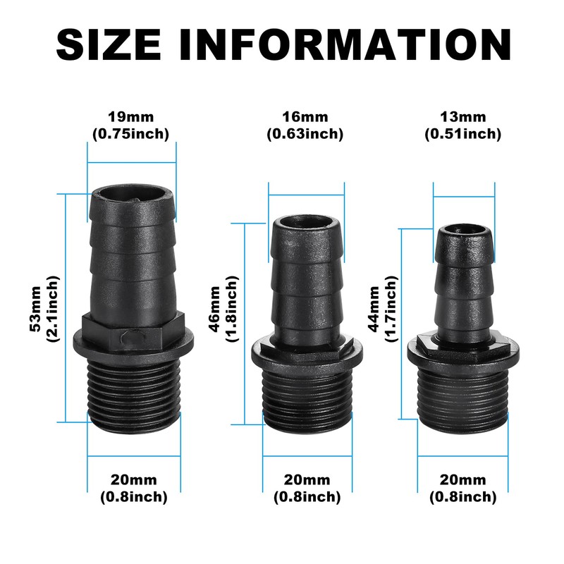Nozzles kit for Fountain Pump 3 Sizes Replacement Adapters for