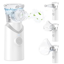Inhalationsgerät,Larair Inhaliergeräte für Erwachsene & Kinder,Leiser Vernebler,Wiederaufladbarer und Tragbarer Inhalator,Inhalator mit Selbstreinigungsfunktion & Einstellbarem Sprühvolumen, Grau