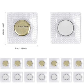 Flycppo Hidden Magnetic Closure, 20 Pairs of Sewing Magnetic Buttons, Invisible Magnetic Buttons, Magnetic Button for Fabric, Curtain, Clothes