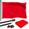 UD_G128 Combo Pack: 6 Feet Tangle Free Spinning Flagpole (Black)