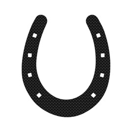 Simple Horseshoe Decal Vinyl Sticker Auto Car Truck Wall Laptop | Carbon Fiber | 4" x 5.5"