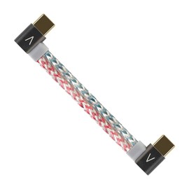 okcsc C5T OTG Cable, Audio Type C (Male) to Type-C (Male) Decoder, Improved Sound Quality, Monocrystalline Silver + Silver Single Crystal, Compatible with Portable DAC Amplifiers, Smartphones, DAC