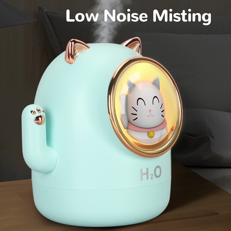 Humidifier Aroma Diffuser Cat Shape 400ml Capacity Timing Humidifier Home